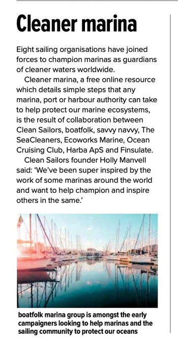 Cleaner Marina featured by Yachting Monthly (print edition)